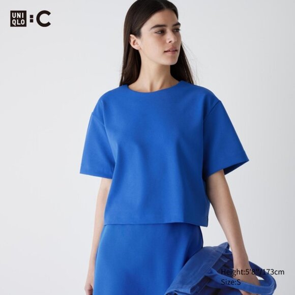 NWT Uniqlo x Clare Waight Keller Matching Set, Blue, Boxy Shirt + Midi Skirt - Picture 2 of 8